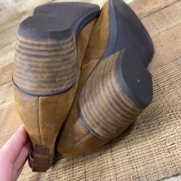 Clarks Artisan Gelata Siena Boots Tan Suede Boot Womens 11 M Ankle Booties - Picture 13 of 14